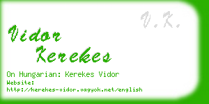 vidor kerekes business card